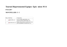 Tournoi Départemental Equipes Epée mixte M 11 07.01.2017