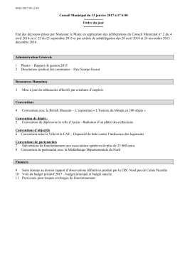 Conseil Municipal du 13 janvier 2017 &agrave; 17 h 00