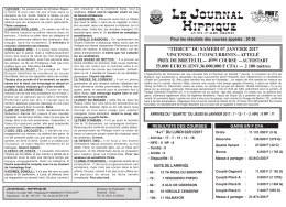 PMU du Samedi 07 Janv 2017