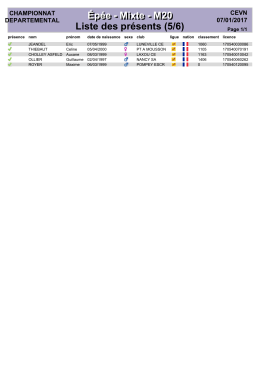 BellePoule - Liste des présents (5/6)