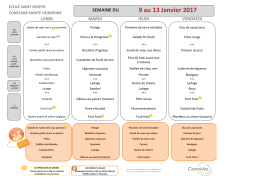 9 au 13 Janvier 2017 - Ecole Saint