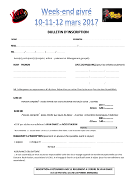 bulletin d`inscription