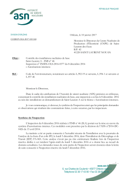 11/01/2017 Lettre de suite d`inspection Autorisations internes