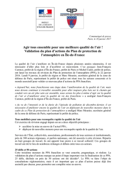 Agir tous ensemble pour une meilleure qualité de l`air ! Validation du