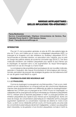 nouveaux antiplaquettaires : quelles implications péri