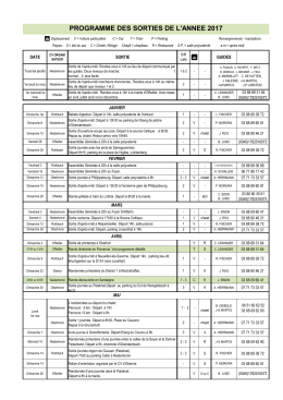 programme des sorties de l`annee 2017