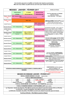 MESSES JANVIER