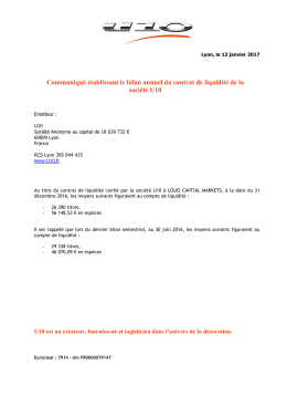 Communiqué établissant le bilan annuel du contrat de