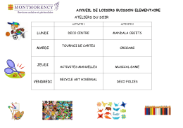 accueil de loisirs buisson elementaire ateliers du soir lundi mardi