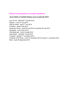 CNR des Corynebact&eacute;ries du complexe diphtheriae