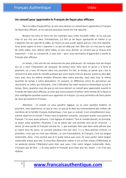 Fran&ccedil;ais Authentique