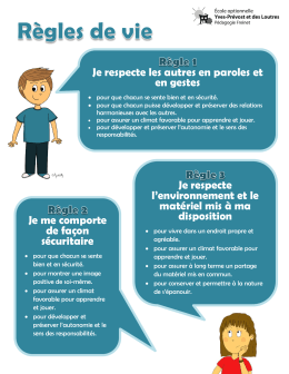 document des r&egrave;gles de vie de l`&eacute;cole (Yves