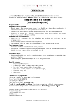 Responsable de Maison (Infirmier(ère) chef)