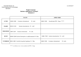 Emploi du temps Gestion Logistique et Transport Semestre 4 MATIN