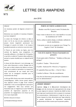 N&deg;5 - Juin 2016 - AMAP Les Choucas Gourmands