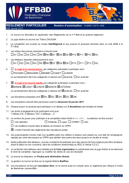 Règlement - Site du CODEP 35 Badminton