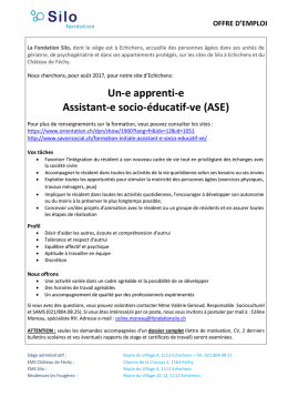 Apprentissage ASE Ao&ucirc;t 2017
