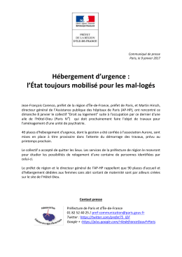 Hébergement d`urgence : l`État toujours mobilisé pour les mal