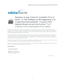 Imprimer la page Toutes les Actualités News of theme