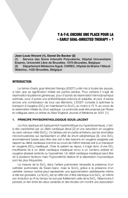 y a-t-il encore une place pour la « early goal-directed therapy