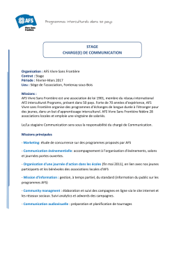 stage charge(e) de communication