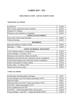 TARIFS 2017