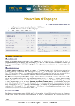 Nouvelles d`Espagne - Direction générale du Trésor