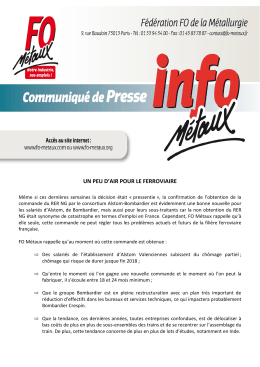 un peu d`air pour le ferroviaire
