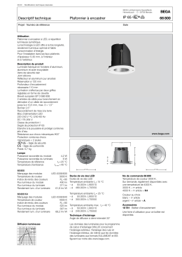 Descriptif technique Plafonnier à encastrer 66 800 ! IP 65r