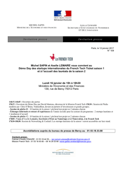 Invitation presse Invitation presse Michel SAPIN et Axelle LEMAIRE