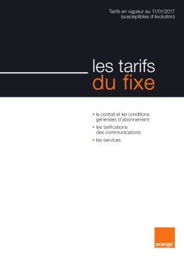 les tarifs du fixe