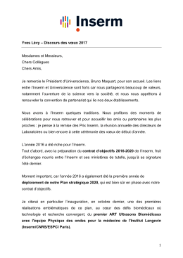 Lire les v&oelig;ux du PDG de l`Inserm