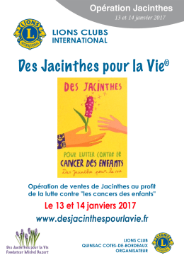 Des Jacinthes pour la Vie - lions club quinsac cotes-de