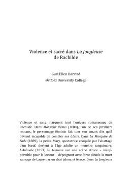 Violence et sacr&eacute; dans La Jongleuse de Rachilde