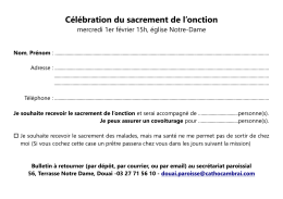C&eacute;l&eacute;bration du sacrement de l`onction
