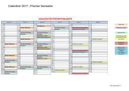 Calendrier 2017 - Premier Semestre