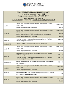 ECOLE DES PARENTS et MAISON DES ENFANTS