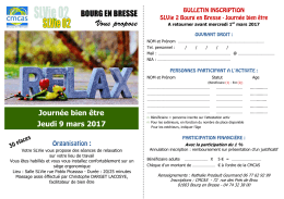 votre inscription à la journée bien être - Bourg-en