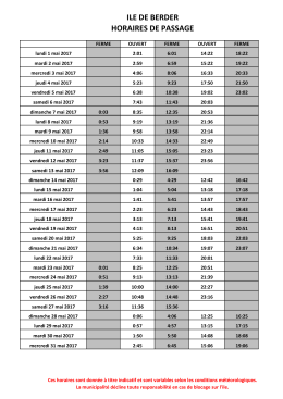 Horaires mai 2017