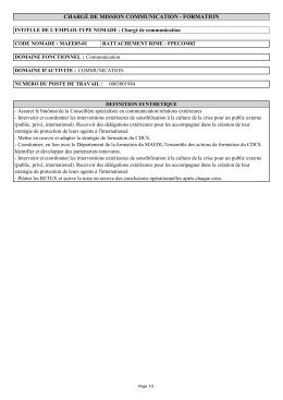 CHARG&Eacute; DE MISSION COMMUNICATION