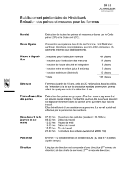 Etablissement p&eacute;nitentiaire de Hindelbank Ex&eacute;cution des peines et