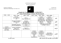 Emploi du Temps / Semestre 6 (2016/2017) 3&egrave;me Ann&eacute;e