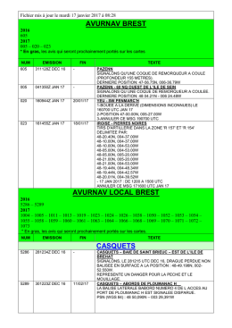 AVURNAV en vigueur le jeudi 12 janvier 2017 08h35