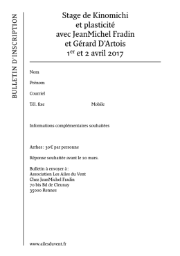 Stage de Kinomichi &laquo; Le corps, le geste, la trace &raquo; avec G&eacute;rard D
