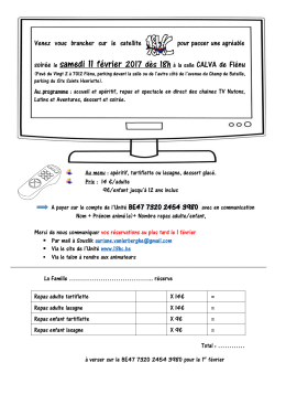 soirée le samedi 11 février 2017 dès 18h à la salle CALVA de Flénu