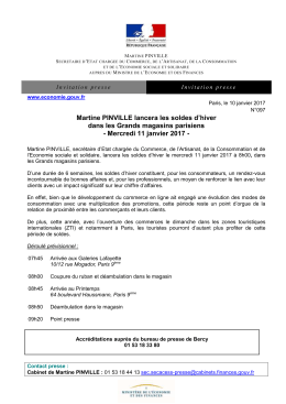 Martine PINVILLE lancera les soldes d`hiver dans les Grands