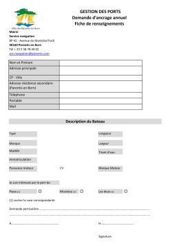 Fiche client demandes Port ancrage annuel