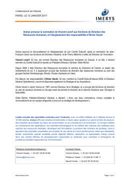 Communiqu&eacute; de Presse
