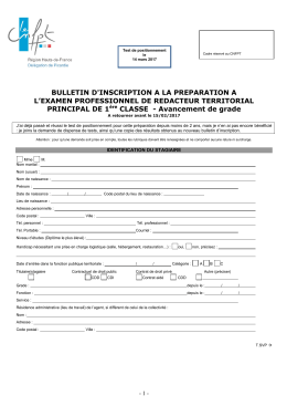 BULLETIN D`INSCRIPTION A LA PREPARATION A L