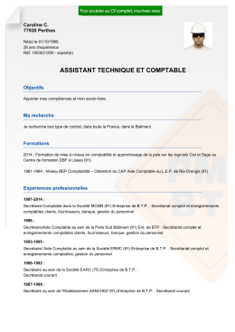 Recrutement CV ASSISTANT TECHNIQUE ET COMPTABLE